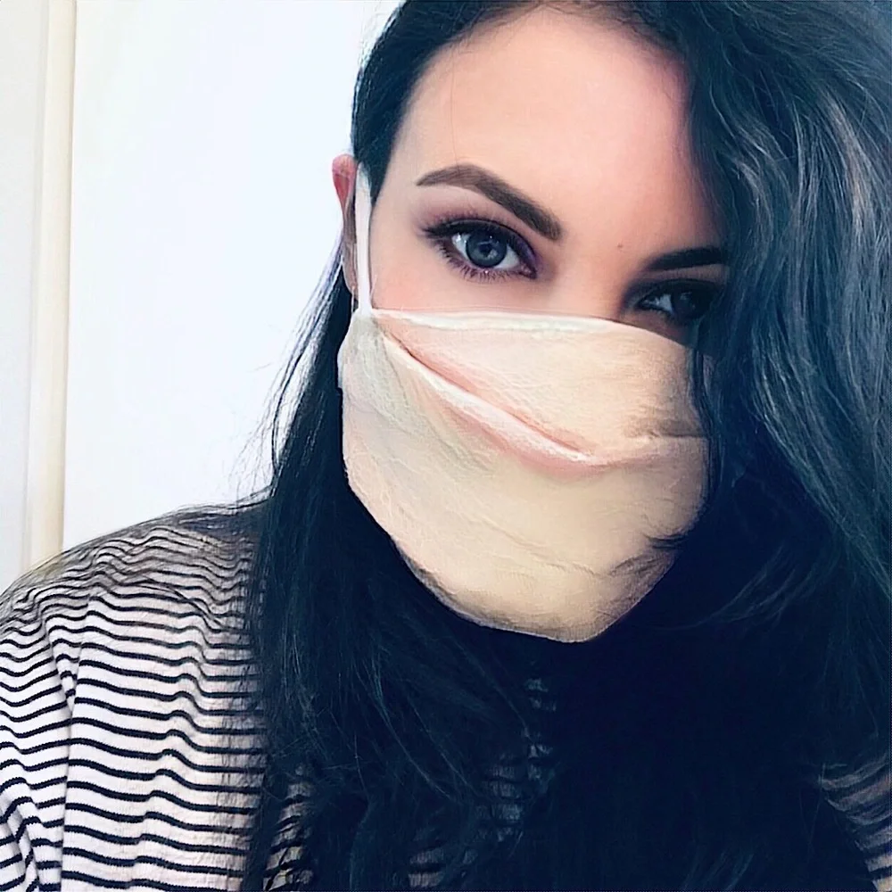 New Pretty Pale Pink Lacey Cotton Layered Face Mask >Handmade with LOVE